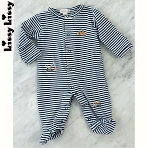 Kissy Kissy Newborn Embroidered Striped Onesie